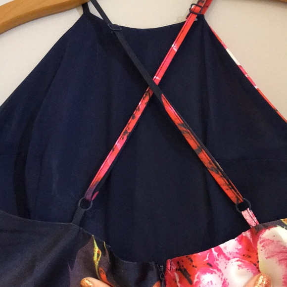 A’GACI - Cocktail Dress Navy Blue/Floral - Picture 4 of 4